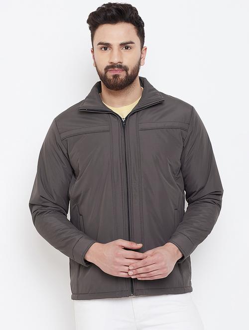 grey polyester casual jacket - 17023091 - Very Small Image - 1
