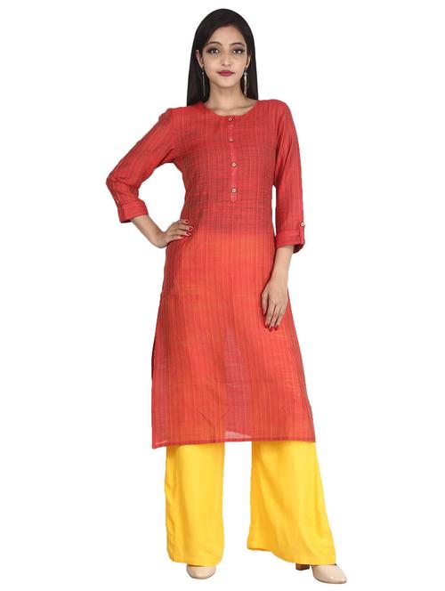 solid straight kurta - 17023420 - Very Small Image - 1