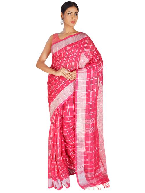 printed handloom saree - 17023651 - Very Small Image - 1