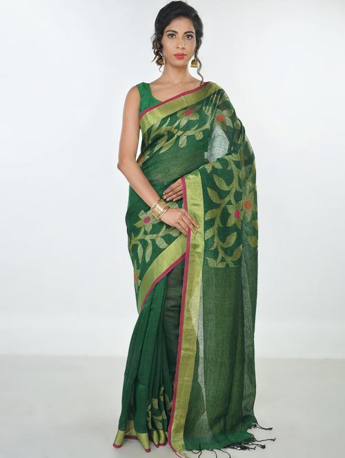 self design handloom saree - 17023658 - Very Small Image - 1