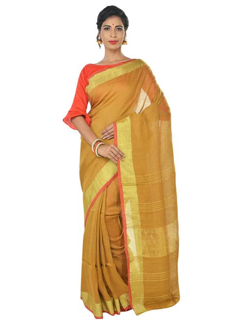 bordered handloom saree - 17023664 - Very Small Image - 1