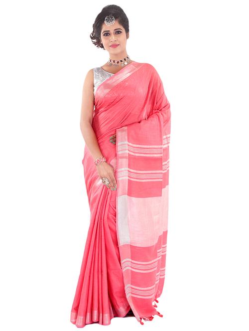 striped handloom saree - 17023700 - Very Small Image - 1