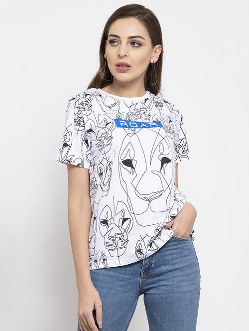round neck quirky print tee - 17023743 - Very Small Image - 1