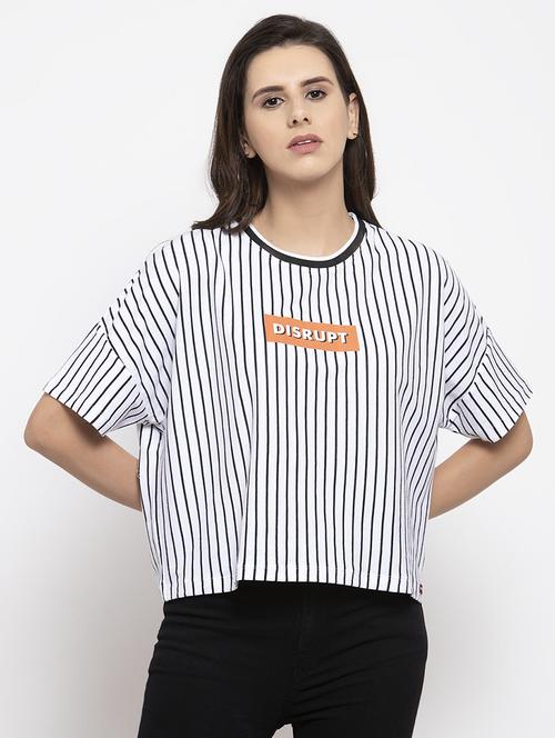 round neck striped tee - 17023746 - Very Small Image - 1