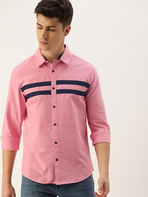 pink striped casual shirt - 17024359 - Very Small Image - 1