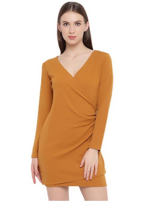 v neck solid bodycon dress - 17024400 - Very Small Image - 1