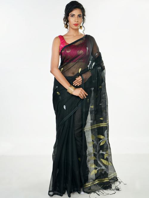 self design handloom saree - 17024568 - Very Small Image - 1