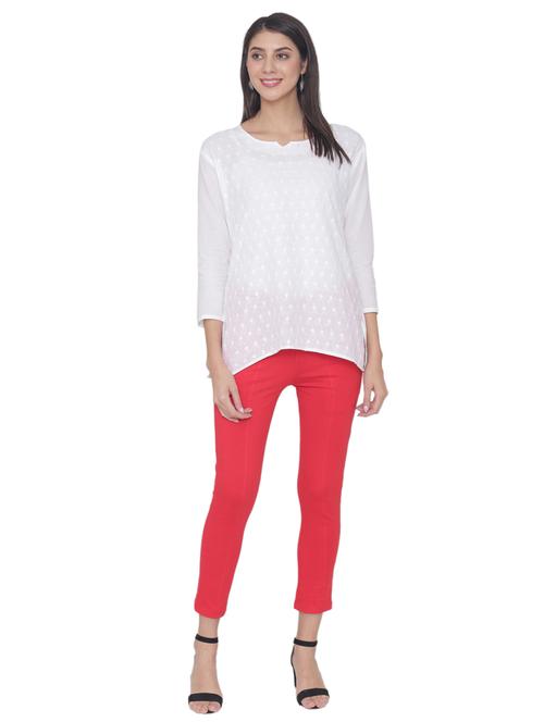 red cotton lycra leggings - 17025079 - Very Small Image - 1
