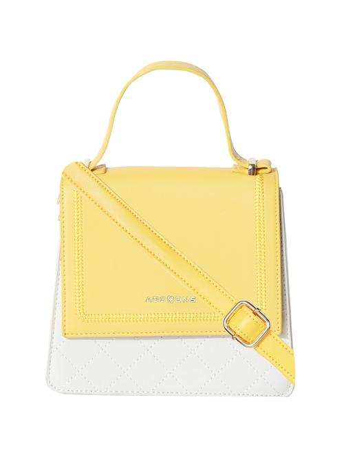 yellow leatherette (pu) regular satchel - 17025668 - Very Small Image - 1