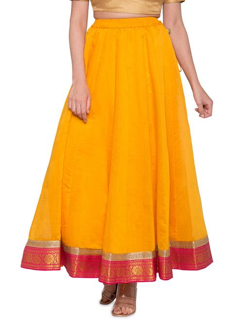 embroidered border flared skirt - 17026729 - Very Small Image - 1