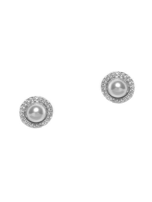 silver plated studs earring - 17026855 - Very Small Image - 1
