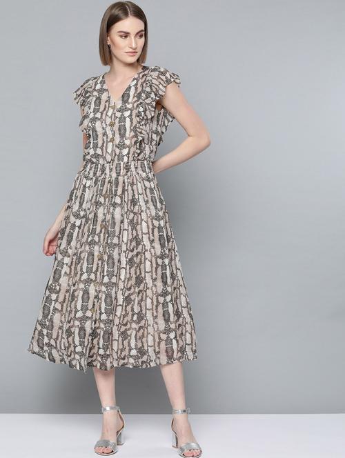 animal print a-line dress - 17027422 - Very Small Image - 1