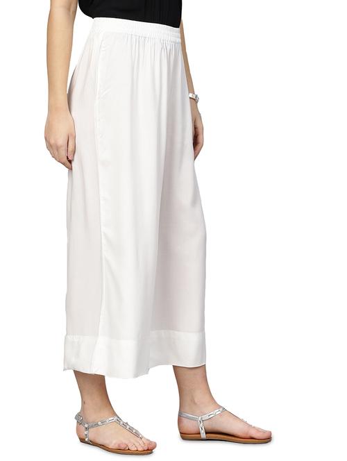 white solid straight palazzo - 17027564 - Very Small Image - 1