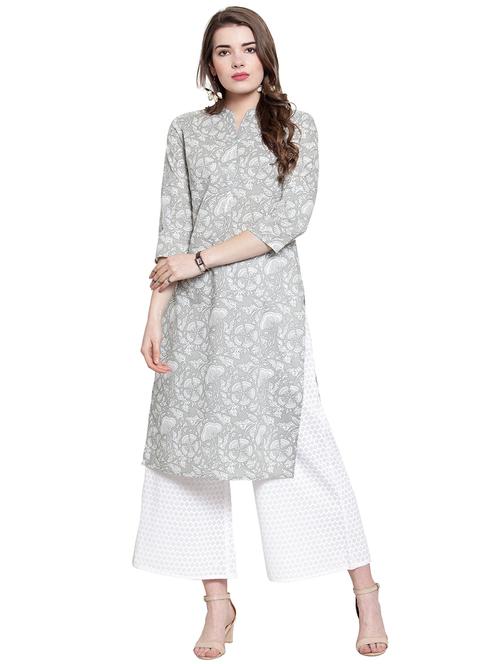 floral straight kurta - 17028610 - Very Small Image - 1