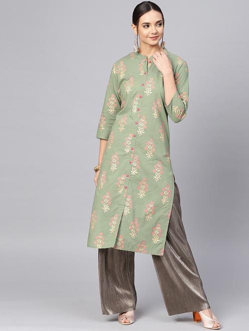 floral straight kurta - 17028627 - Very Small Image - 1