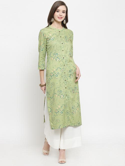 floral straight kurta - 17028632 - Very Small Image - 1