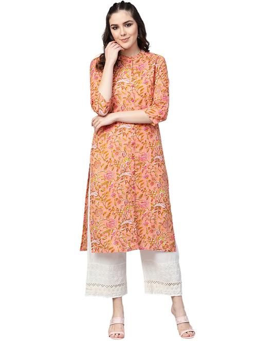 floral straight kurta - 17028636 - Very Small Image - 1