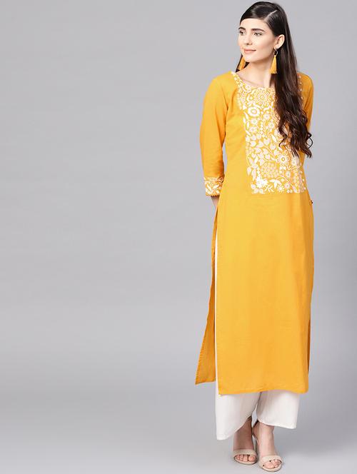 printed straight kurta - 17028657 - Very Small Image - 1