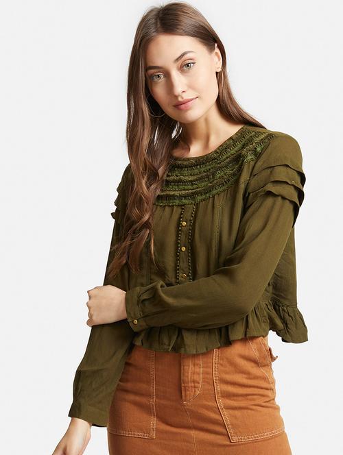 frill detail solid top - 17029013 - Very Small Image - 1