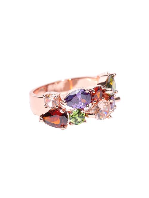 multi colored gold plated finger ring - 17029501 - Very Small Image - 1