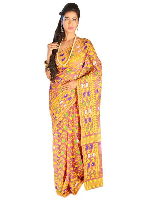 self design jamdani saree - 17029899 - Very Small Image - 1