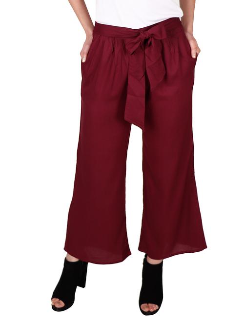 tie front straight palazzo - 17029993 - Very Small Image - 1