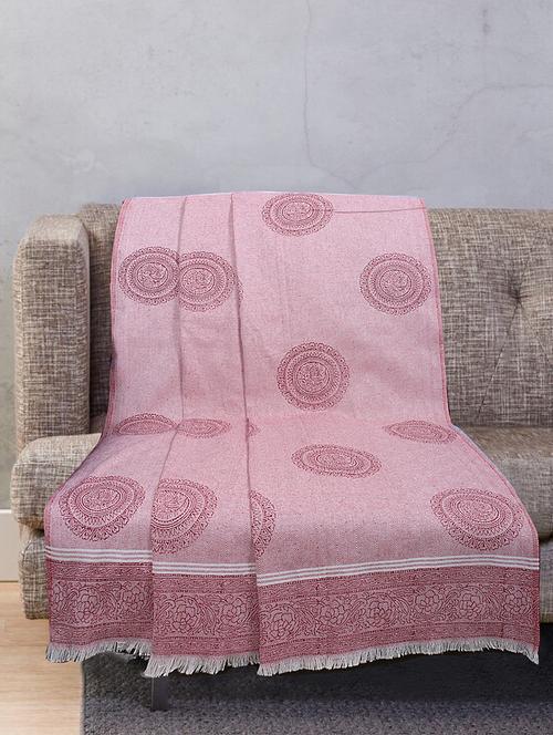 texstylers (54x100 inches) cotton geometric block print throw (red) - 17030279 - Very Small Image - 1