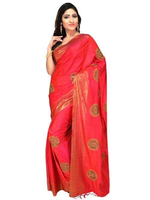 embroidered handloom saree - 17032619 - Very Small Image - 1