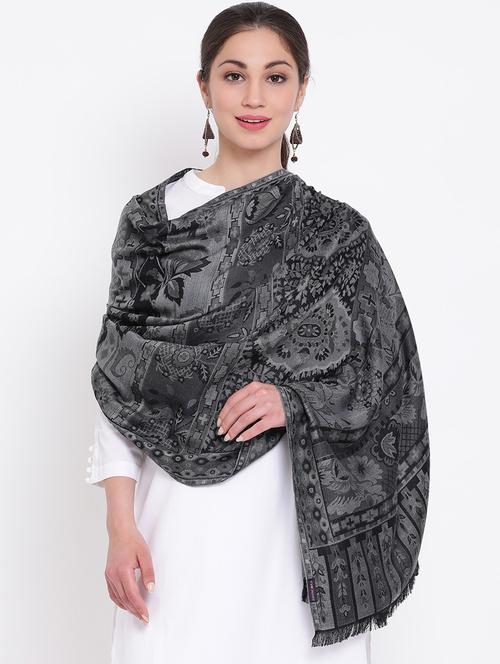 grey modal silk stole - 17032638 - Very Small Image - 1