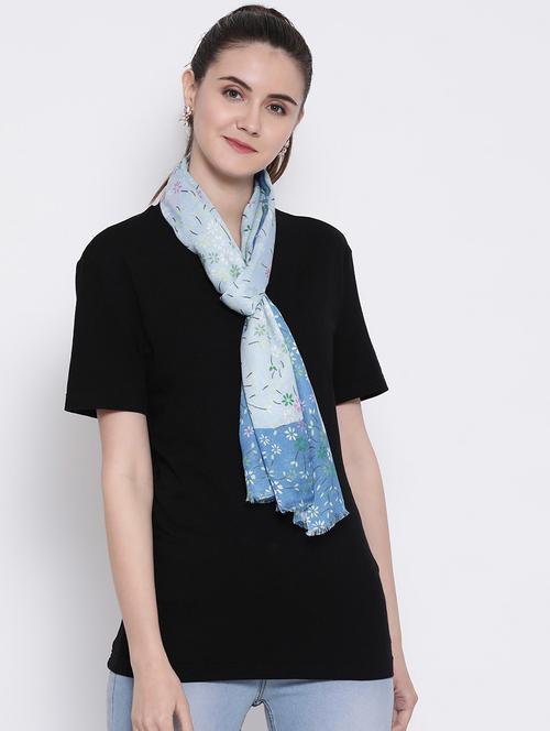 light blue modal silk stole - 17032676 - Very Small Image - 1