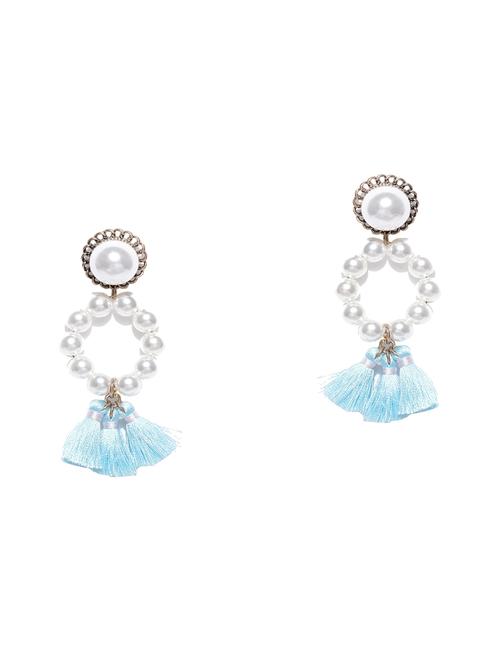 blue gold plated drop earring - 17034246 - Very Small Image - 1