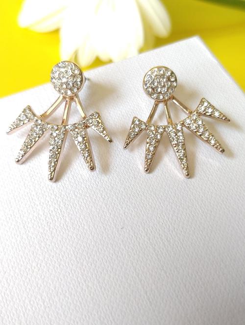 white gold plated drop earring - 17034332 - Very Small Image - 1