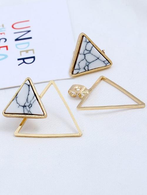white gold plated studs earring - 17034350 - Very Small Image - 1