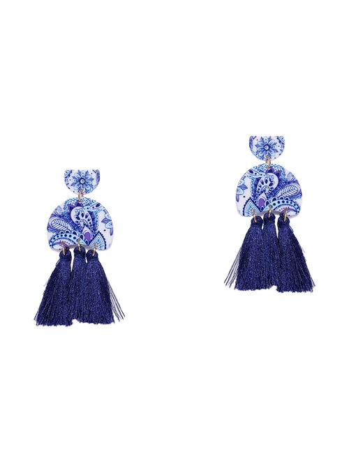 blue gold plated drop earring - 17034374 - Very Small Image - 1