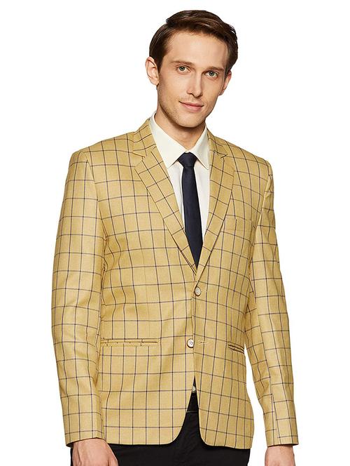 yellow checkered formal blazer - 17034611 - Very Small Image - 1
