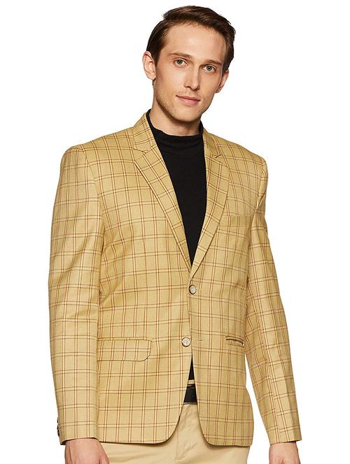 yellow checkered casual blazer - 17034618 - Very Small Image - 1