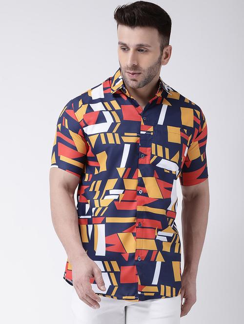 multi colored geometric print casual shirt - 17034790 - Very Small Image - 1
