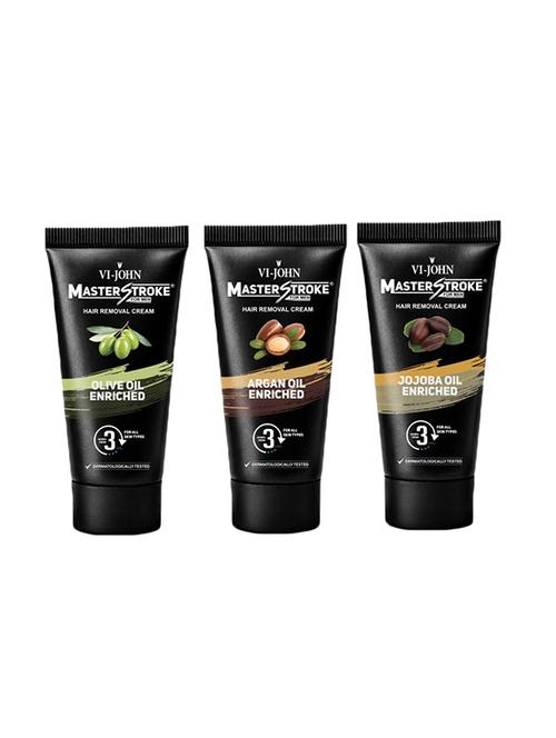 vi-john master stroke oilve, jojoba & argan oil men hair removal cream 60gm pack of 6 - 17034893 - Very Small Image - 1