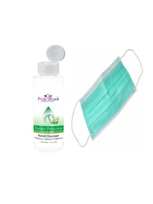 pink root aloe vera cleanser 200ml 2pcs with surgical face mask 10pcs (2 cleanser, 10 surgical mask) - 17035206 - Very Small Image - 1