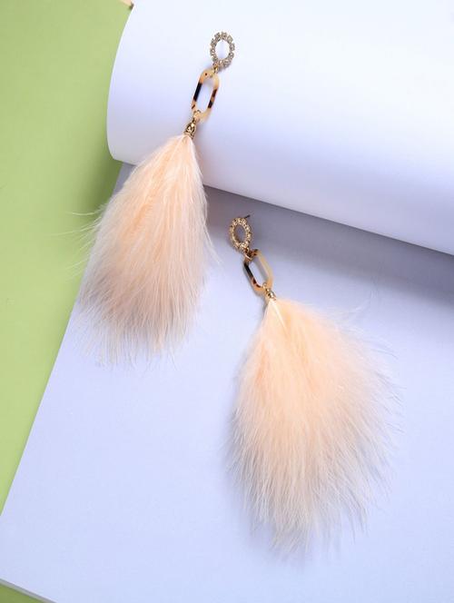 pink gold plated drop earring - 17035580 - Very Small Image - 1