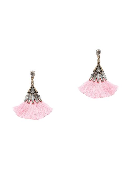 pink gold plated drop earring - 17035594 - Very Small Image - 1