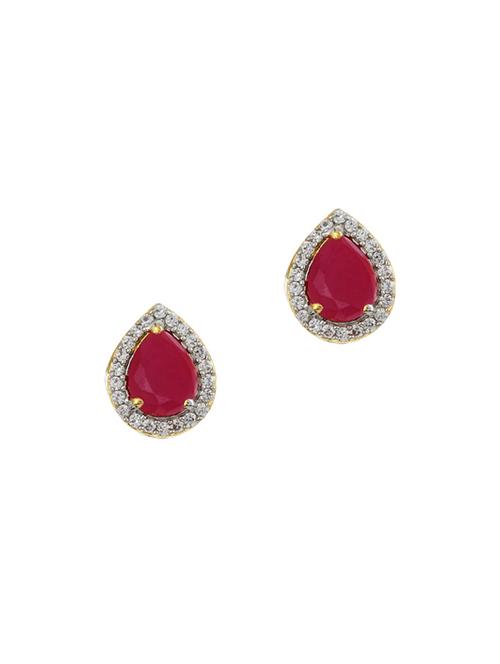 red gold tone metal studs earring - 17041501 - Very Small Image - 1