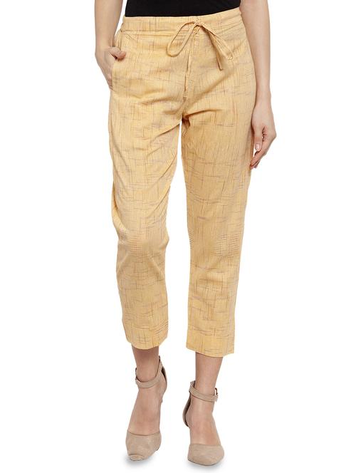 women self deisgn calf length tailored pants - 17060969 - Very Small Image - 1