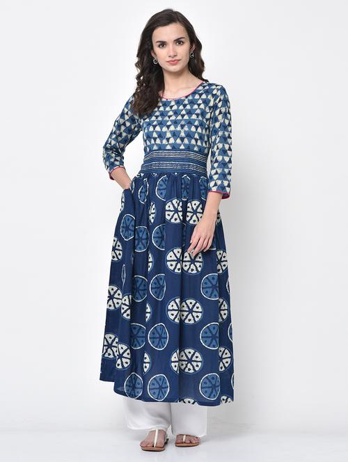 indigo anarkali kurta - 17061230 - Very Small Image - 1