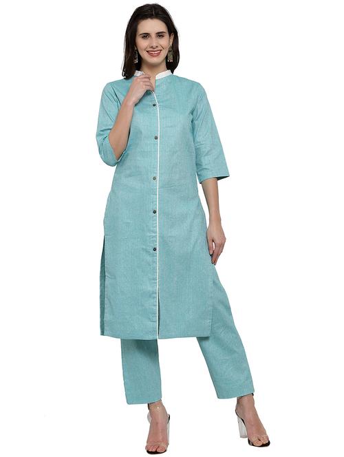 light blue kurta pant set - 17061834 - Very Small Image - 1
