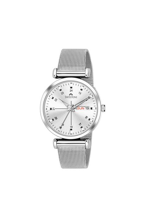 swisstone ck360-slv-ch mesh-type steel chain analog wrist watch for women - 17062036 - Very Small Image - 1