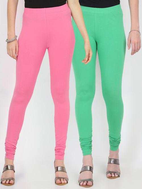 set of 2 solid leggings - 17063626 - Very Small Image - 1