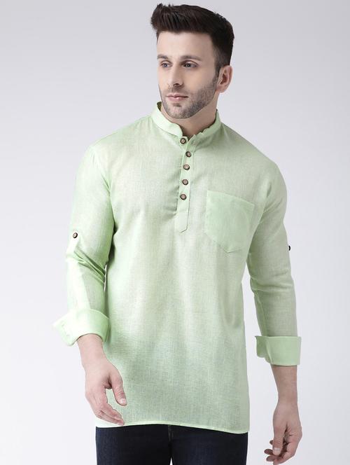green solid short kurta - 17063782 - Very Small Image - 1