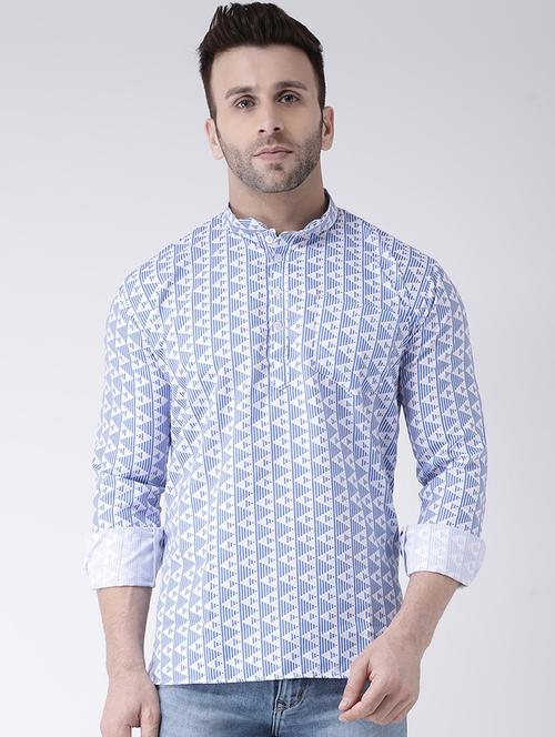 blue printed short kurta - 17063789 - Very Small Image - 1