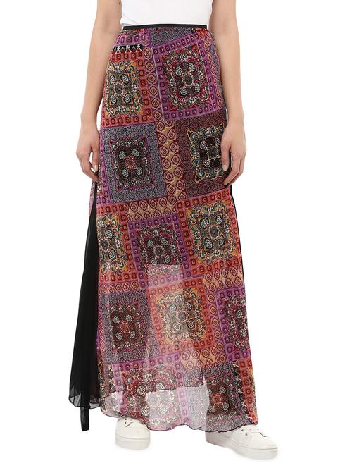 high rise printed maxi skirt - 17064415 - Very Small Image - 1